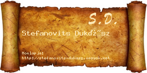 Stefanovits Dukász névjegykártya